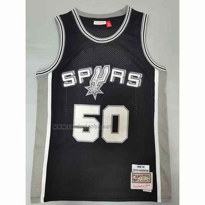 Camiseta San Antonio Spurs David Robinson #50 Mitchell & Ness 1998-99 Negro